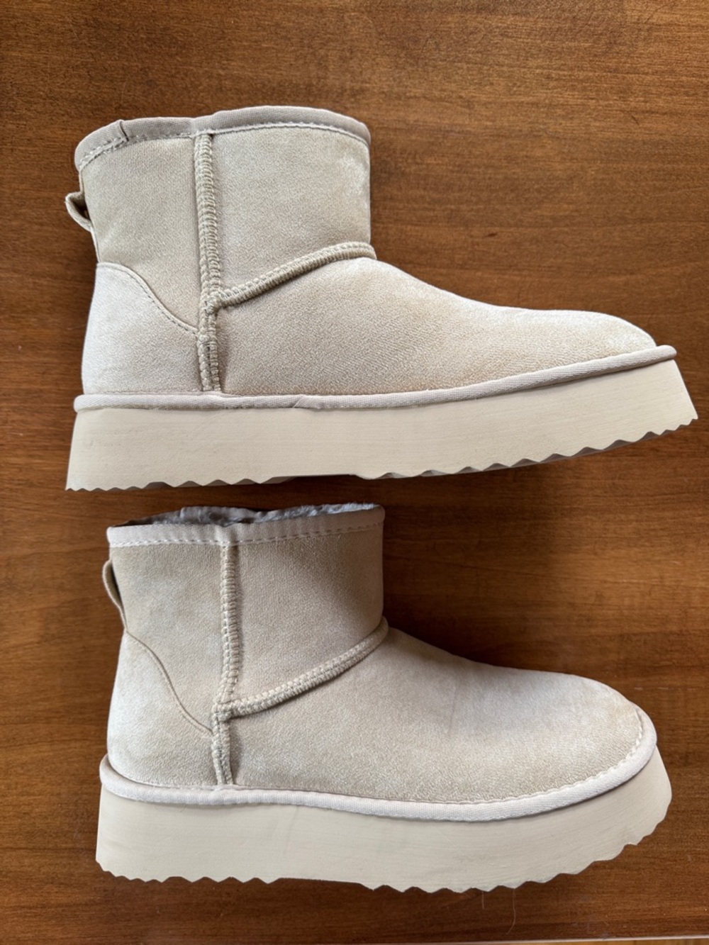 Altar'd State Matisse Mini Suede Platform Ankle Boots Size 10 Medium Tan Beige